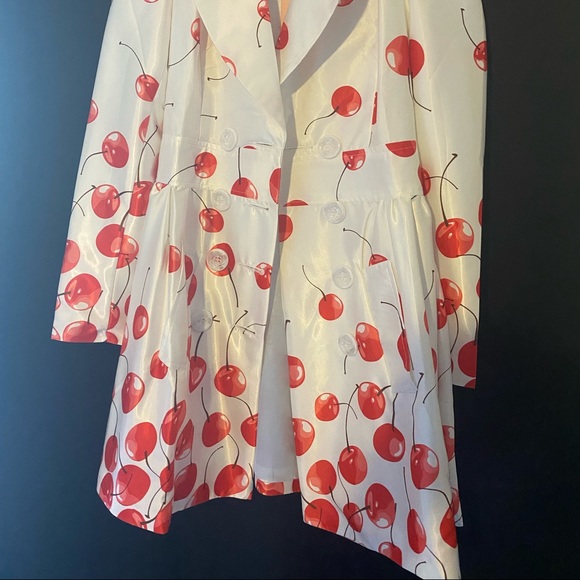 Blingor Cherry 🍒 print Pea Coat - Picture 2 of 5